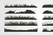 vector of grass silhouette template, an Object Illustration by lawoel (Thumbnail 2 of 3)