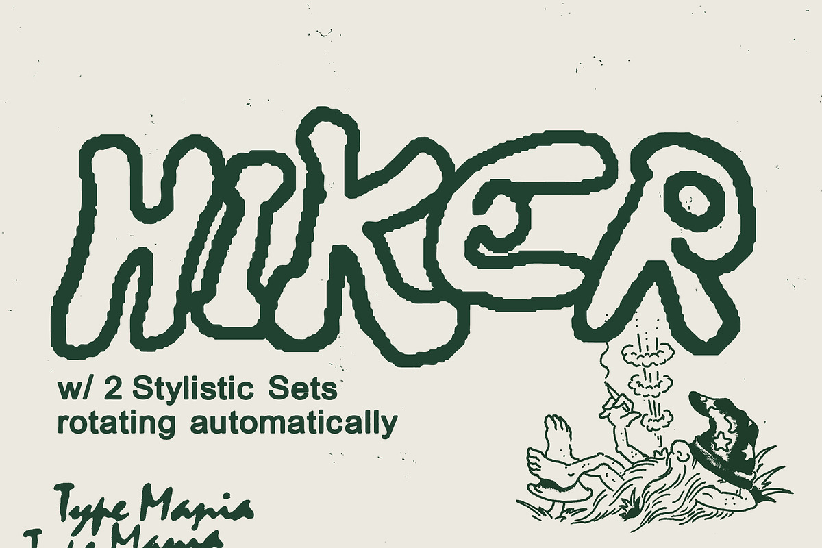 Hiker TM – Quirky Script, a Handwritten Font by Type Mania (Photo 1 of 11)