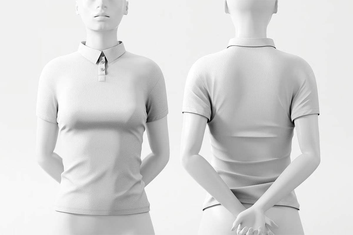 Female Polo Shirt Mockup, a Shirt Mockup by zpackcreative (Photo 2 of 5)