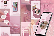 Pink Nail Instagram Template Bundle, a Social Media Template by Faytemplates (Thumbnail 2 of 10)