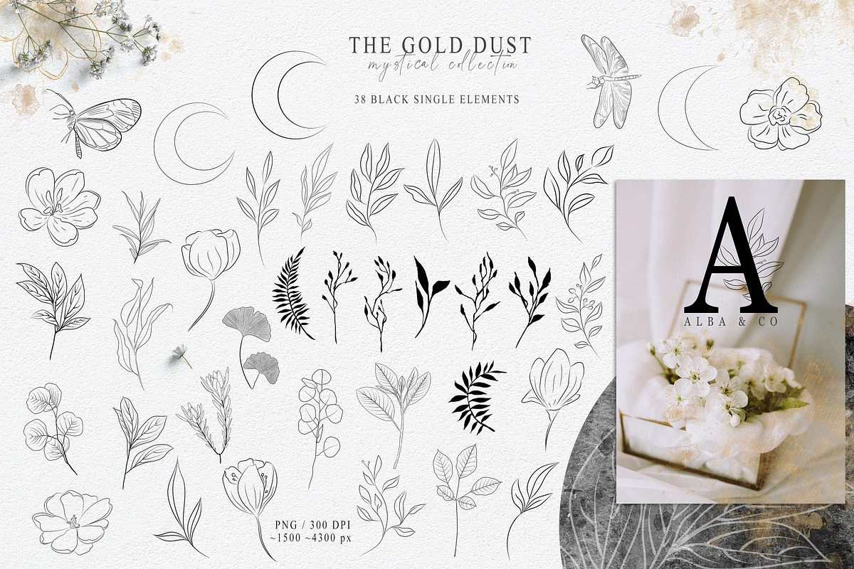 SALE! Watercolor moon collection, a Texture Illustration by Tiana Geo (Photo 5 of 13)