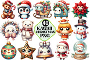 Kawaii Vintage Christmas Clipart, an Illustration by Pixels.Craft (Thumbnail 1 of 7)
