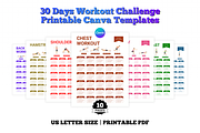 Canva 30 Day Workout Challenge PDF, a Stationery Template by Snapybiz (Thumbnail 1 of 10)