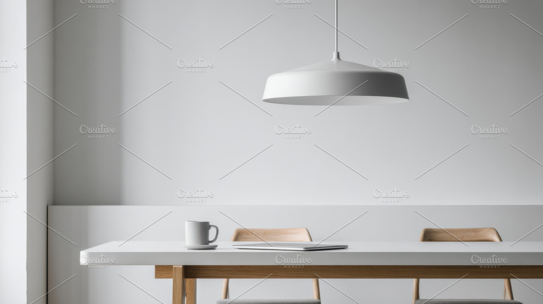 Simple dining area with white decor, a Photo by Beautiful things