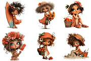 Whimsical Summer Girl Clipart, an Illustration by designcity5 (Thumbnail 3 of 5)