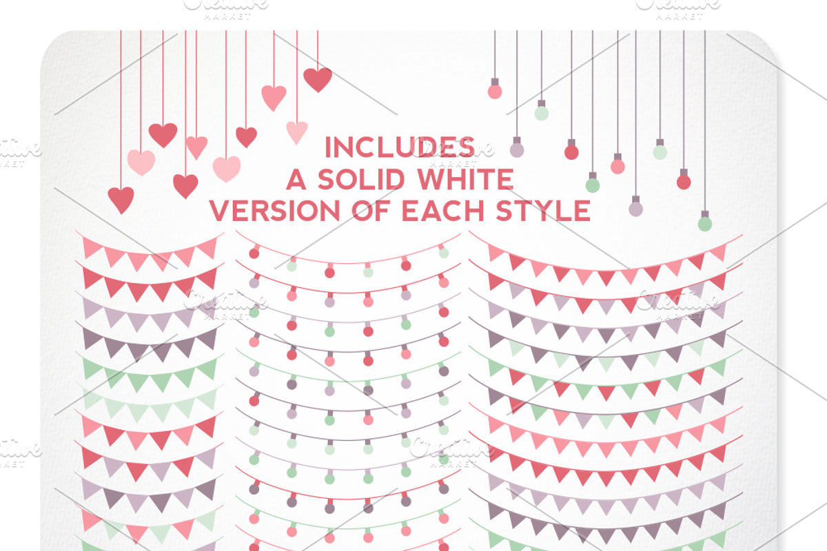 Valentine's Day Bunting on SALE, an Illustration by Kelly Jane Creative (Photo 2 of 3)