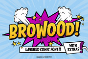 Browood Layered Comic Font, a Sans Serif Font by alit design (Thumbnail 1 of 10)