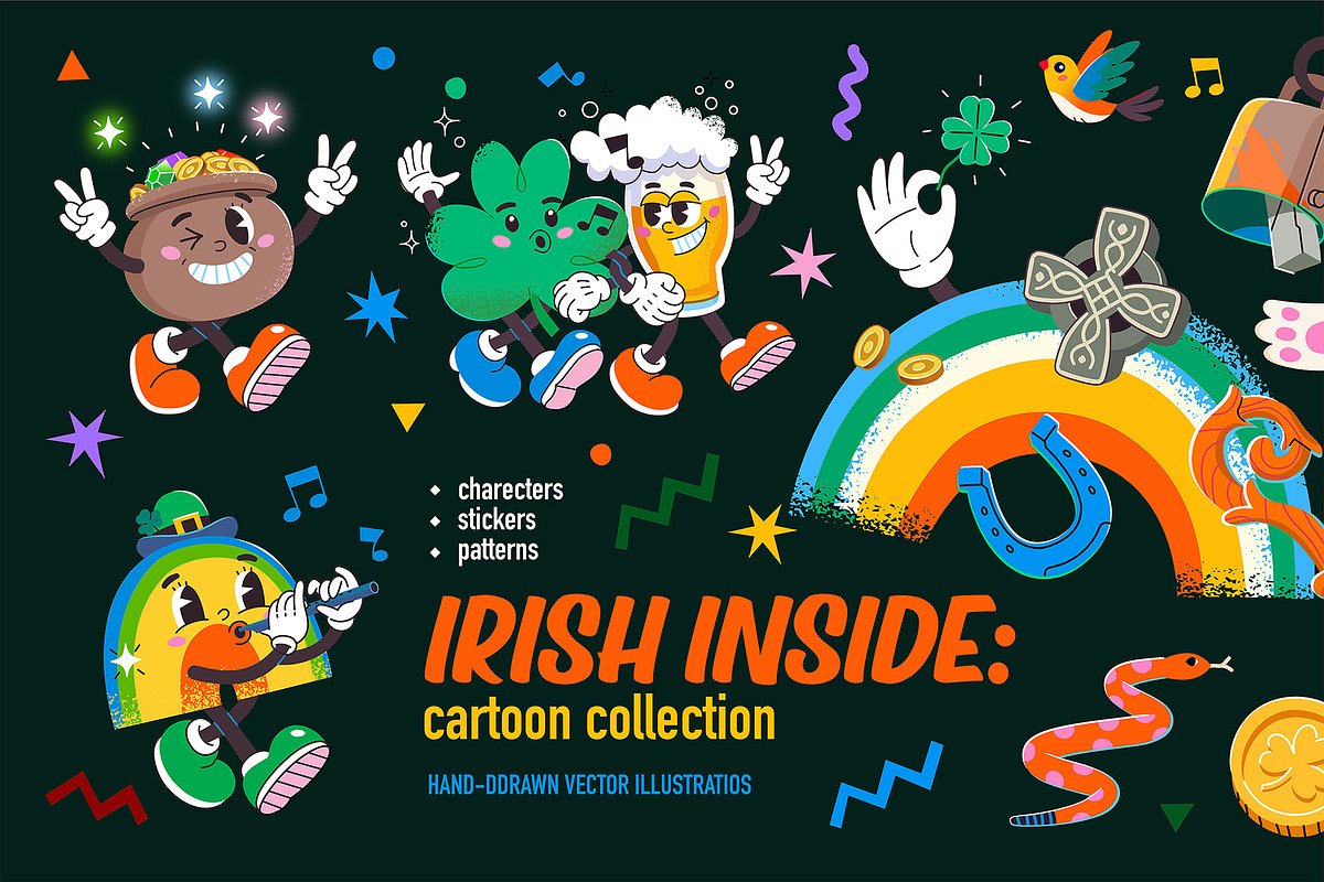 Irish Luck: Cartoon Elements, an Illustration by Moonery's (Photo 1 of 9)