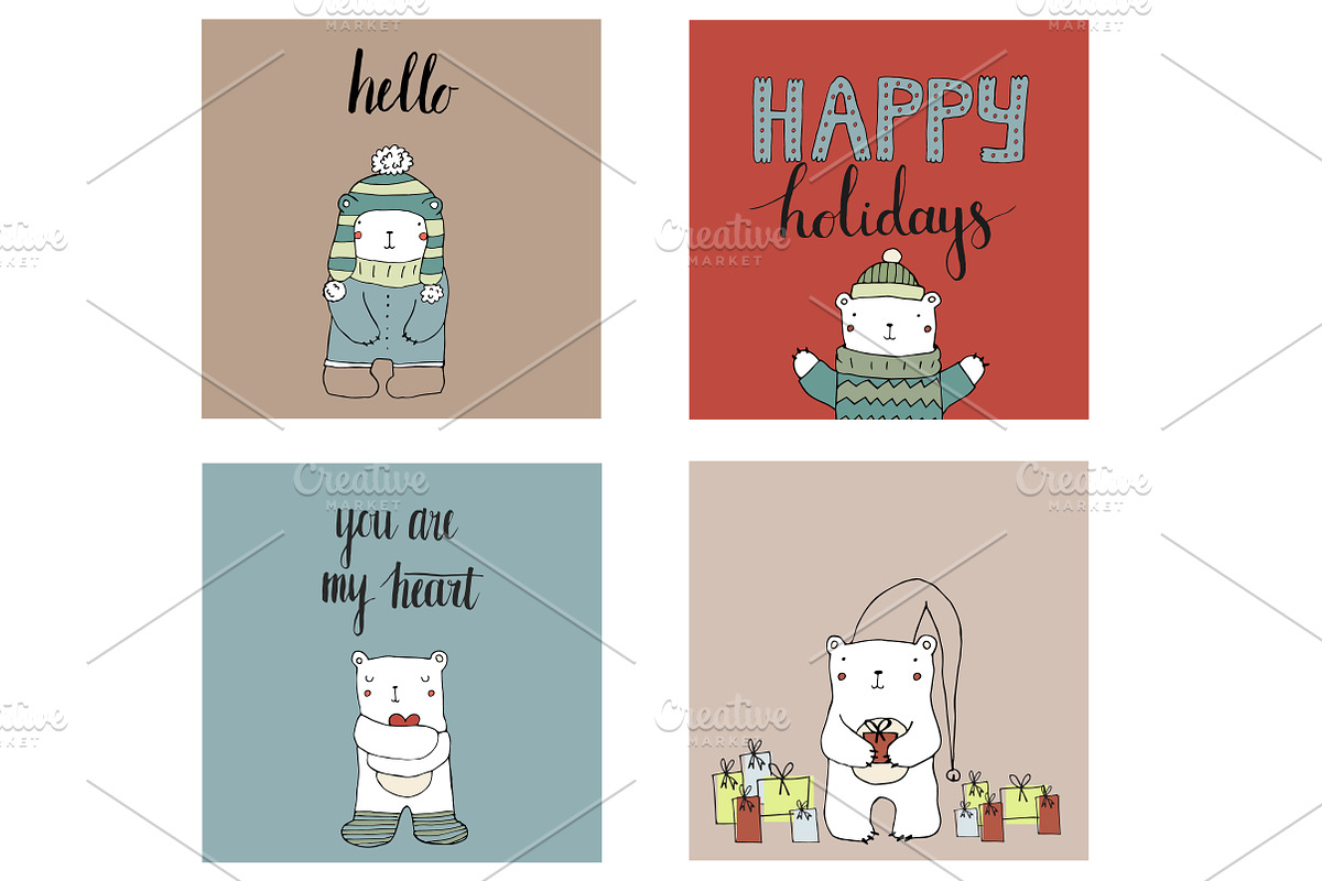 Cute Polar Bears Characters, an Animal Illustration by Anna Isaeva (Photo 4 of 4)