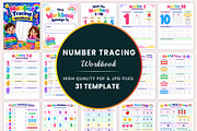 Number Tracing Workbook, a Stationery Template by Shumaya (Thumbnail 1 of 4)