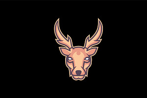 Deer Head Mascot Logo Design Vector