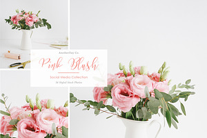 Pink Blush Flower Styled Stock Photo, a Print Template by Anotherday Co.