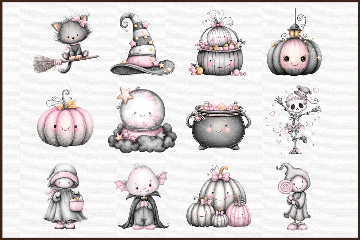 Cute Halloween Clipart, an Illustration by Sublimation Artist (Photo 3 of 6)