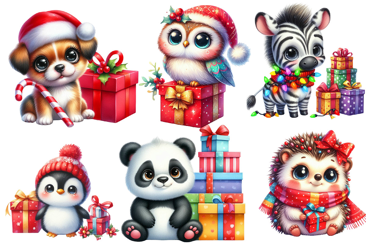 Funny Christmas Animals CLIPART, an Illustration by Designworld (Photo 4 of 4)