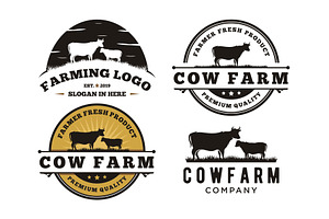 Vintage Cattle Farm Logo Collection