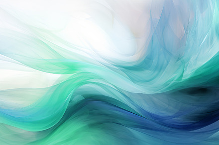 Abstract Aquatic Waves on Emerald and Sapphire Gradient, an Abstract Photo by Natalia Klenova's Shop