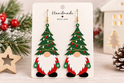 Christmas Gnome Earrings Laser Cut, a Seasonal Illustration by Canvas Craft (Thumbnail 4 of 4)