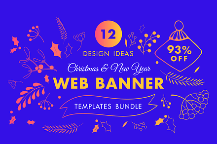 Christmas Web Banner Bundle, a Poster Template by Amber Graphics