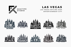 Las Vegas Skyline Icon Vector, an Icon by Akatype Studio
