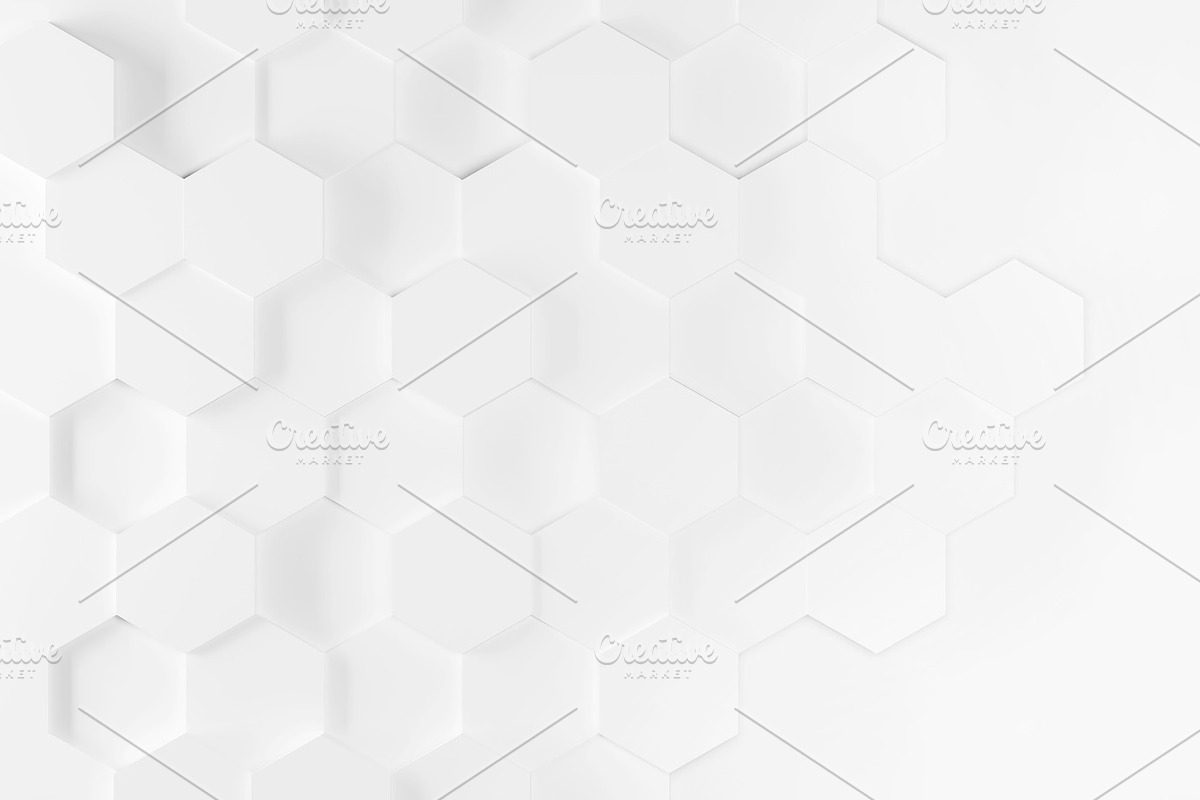White geometric hexagons background, a Technology Illustration by creadorimatges