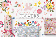 Peaceful Flower clipart & pattern, a Pattern Graphic by Cozy pattern shop (Thumbnail 1 of 9)