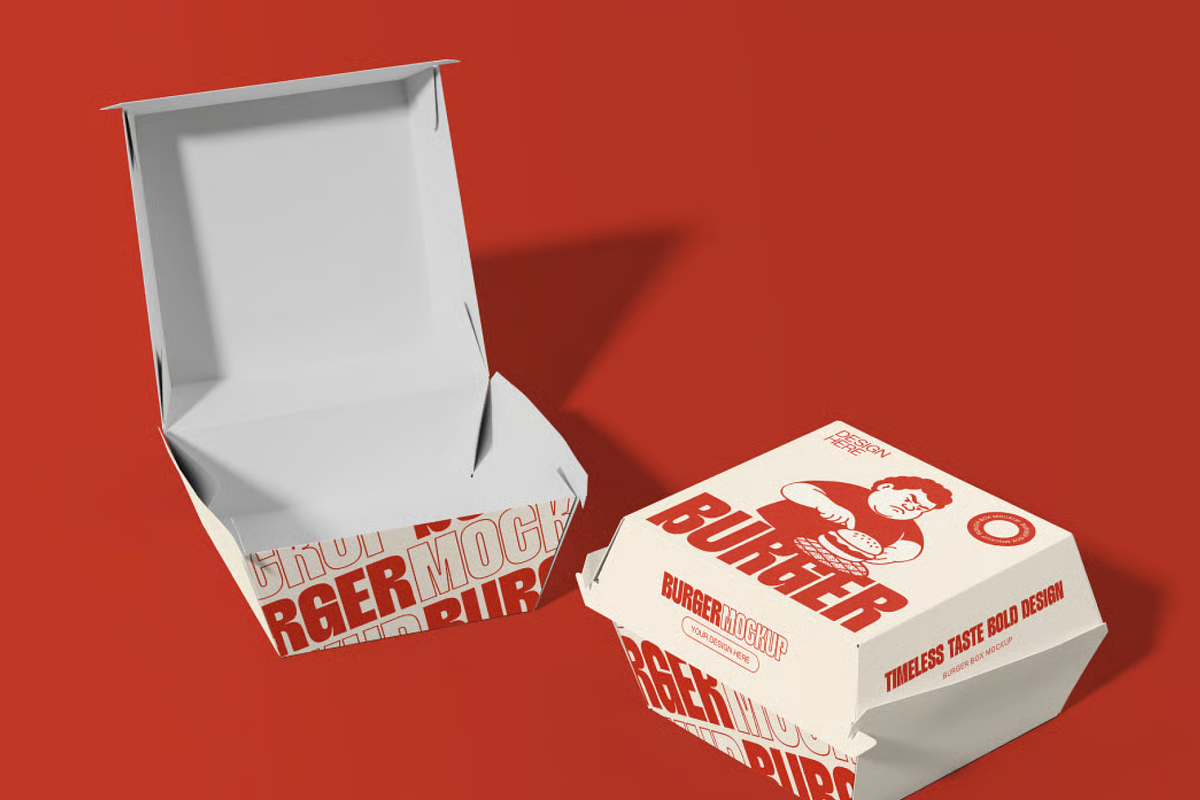 Burger Box Mockup, a Packaging Mockup by graphicsauce (Photo 3 of 4)