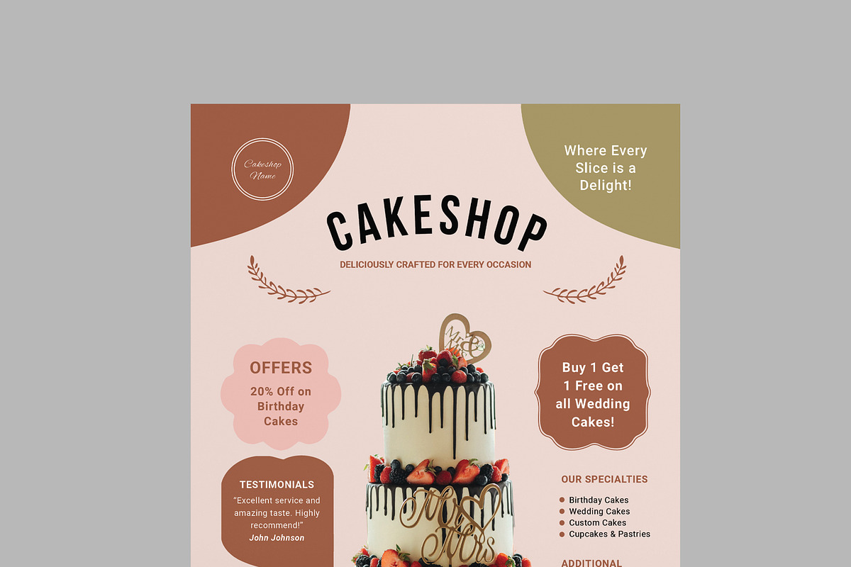 Cake Shop Flyer Template, a Flyer Template by MightyDesign (Photo 4 of 8)