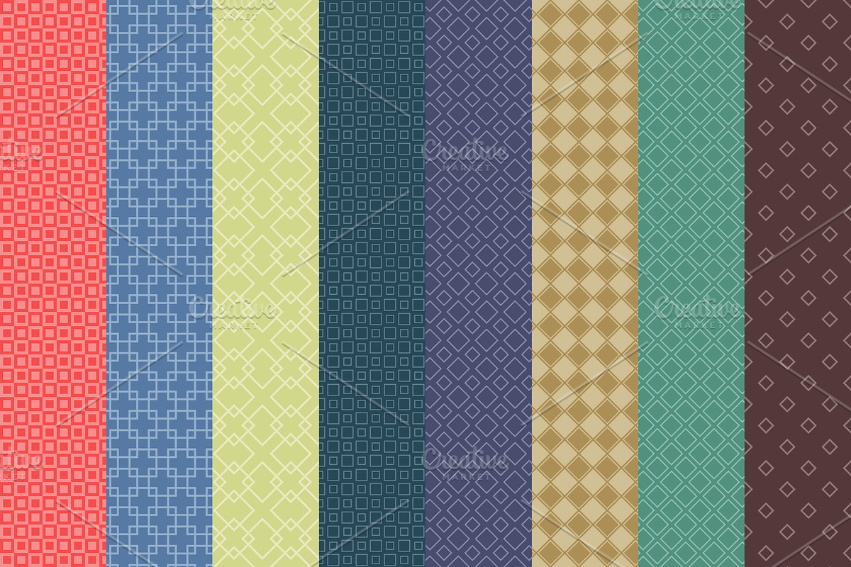 Retro Square Patterns Pack, a Pattern Graphic by Mark Borbely (Photo 4 of 4)