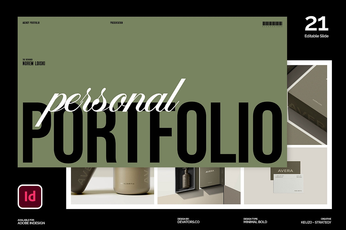 Personal Portfolio Presentation Deck, a Presentation Template by Devators (Photo 1 of 6)