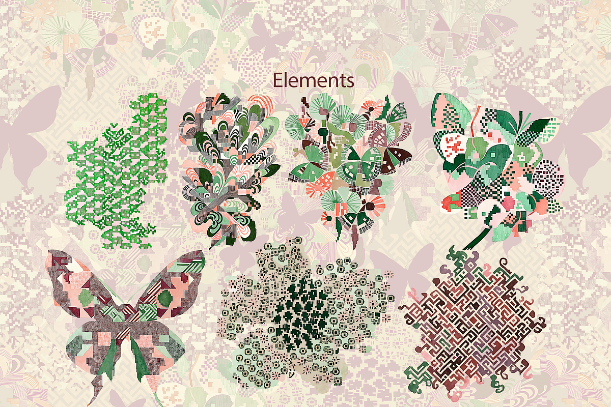 botanical butterfly, a Pattern Graphic by rumacorakstudio (Photo 3 of 6)
