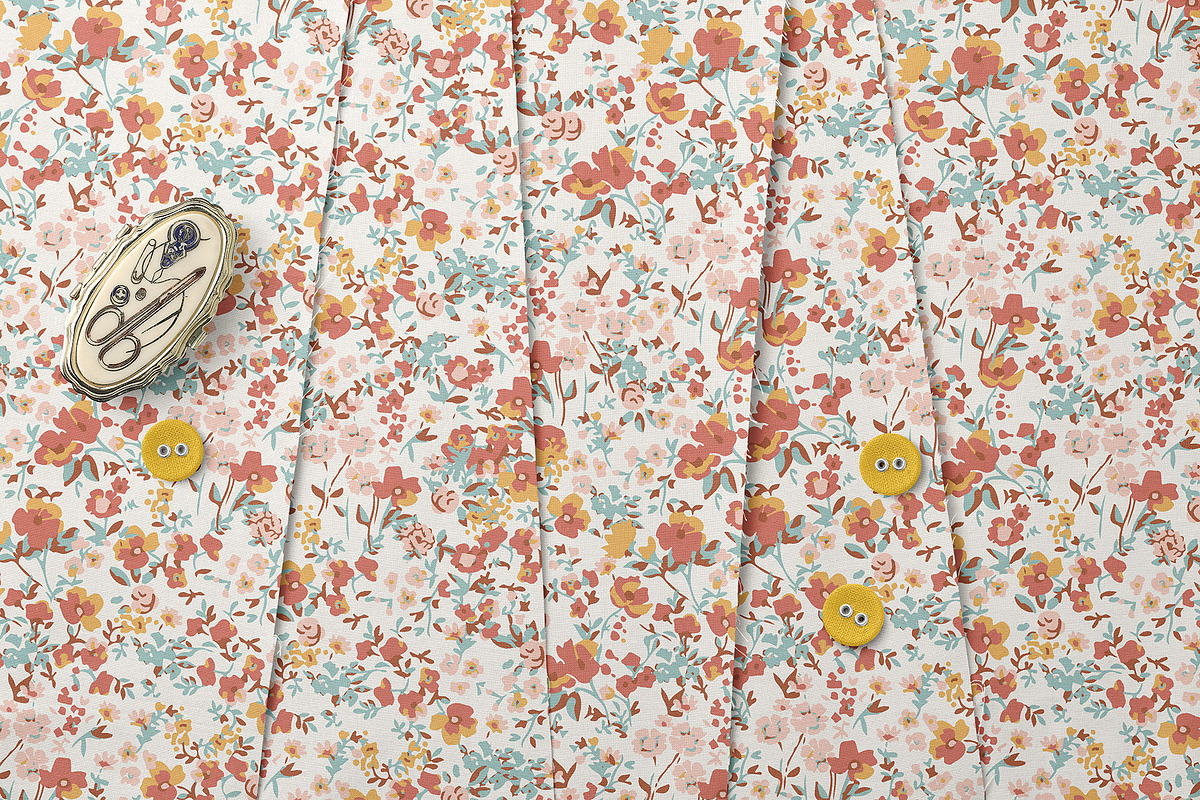Soft Romantic Flower Pattern, a Pattern Graphic by StudioGlouna (Photo 5 of 6)
