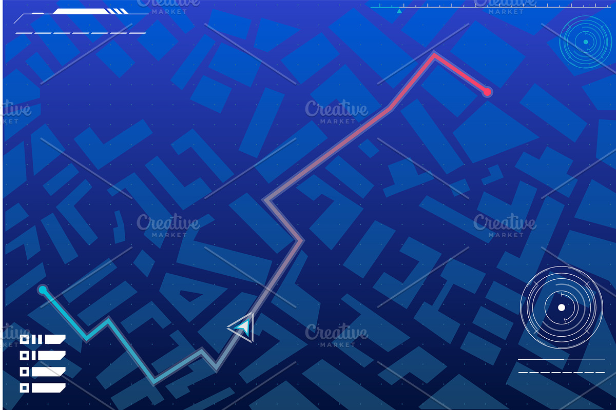 Navigation map game, a Technology Illustration by Things for designers