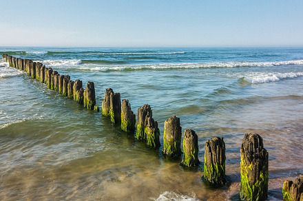 Breakwater and rough sea