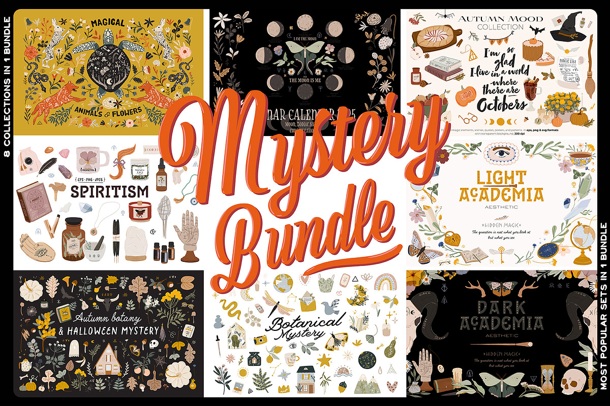 Botany & Halloween mystery BUNDLE, a Decorative Illustration by Ruslana Lubenets (Photo 1 of 47)