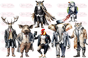 Dressed Animals Collection Clipart, an Animal Illustration by Watercolor Digital (Thumbnail 2 of 7)