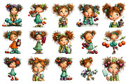 Whimsical Cherry Girl PNG Clipart, an Illustration by OK Design (Thumbnail 3 of 6)