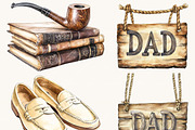 Watercolor Fathers Day Clipart, a Person Illustration by SparkyDesignsUS (Thumbnail 6 of 10)