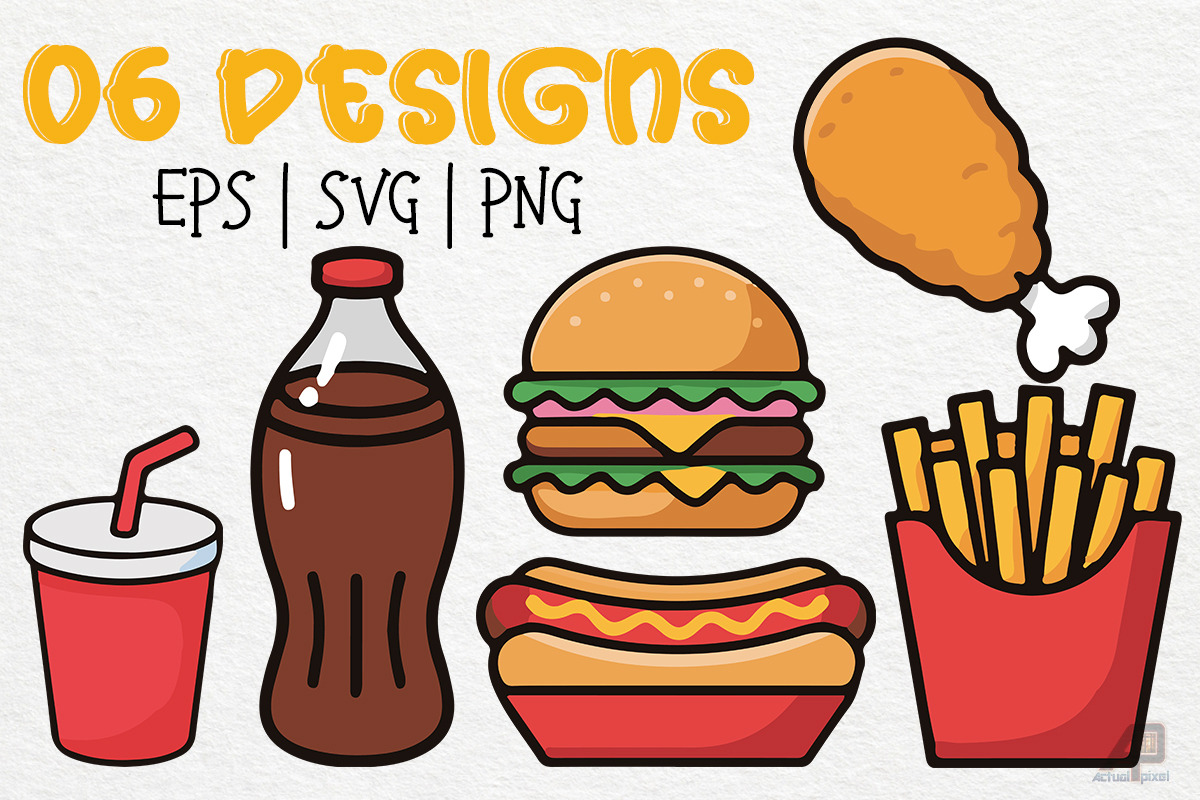 Fast Food SVG Bundle, a Food Illustration by Actual Pixel (Photo 3 of 3)