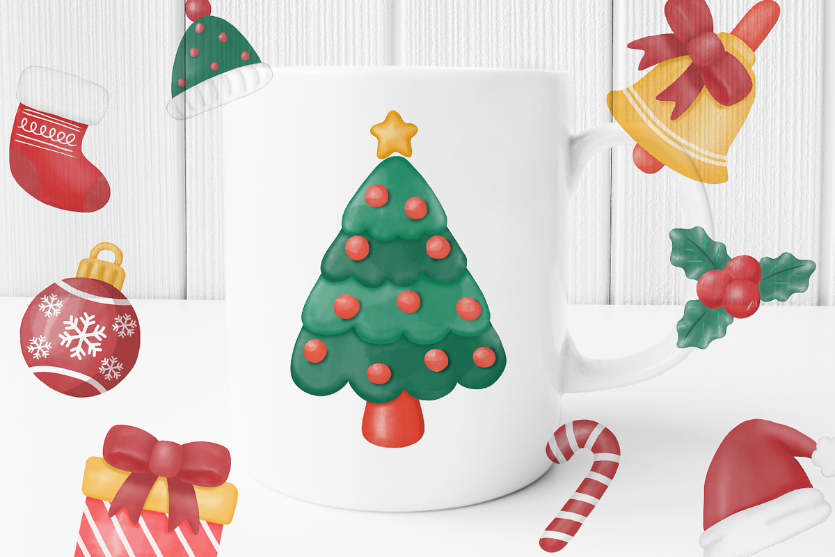 Watercolor Santa & Animals Clipart, an Animal Illustration by Noey smiley (Photo 6 of 6)