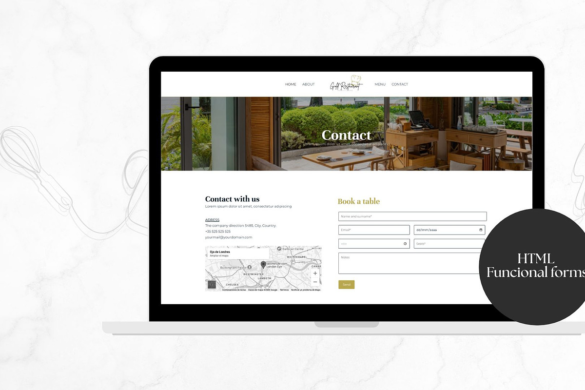 Wordpress restaurant template, a WordPress Template by Martalv Works (Photo 3 of 4)