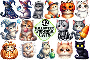 Whimsical Halloween Cat Clipart, an Illustration by Pixels.Craft (Thumbnail 1 of 7)