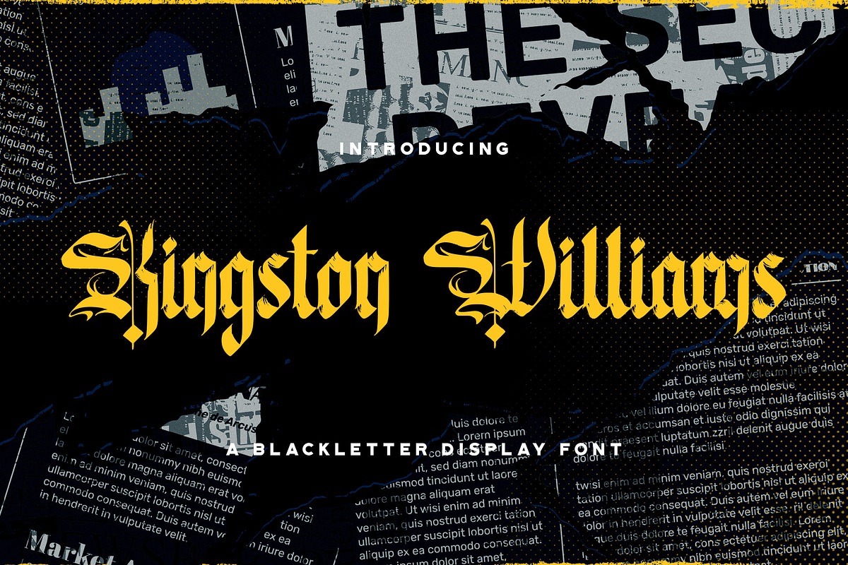 Kingston Williams - Blackletter Font, a Blackletter Font by StringLabs (Photo 1 of 8)