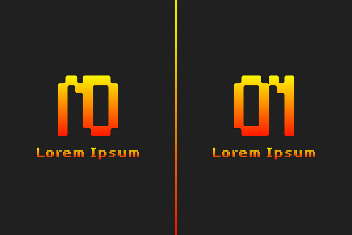 Letters NO and ON Pixel Logo, a Branding & Logo Template by Pray Art Design Studio