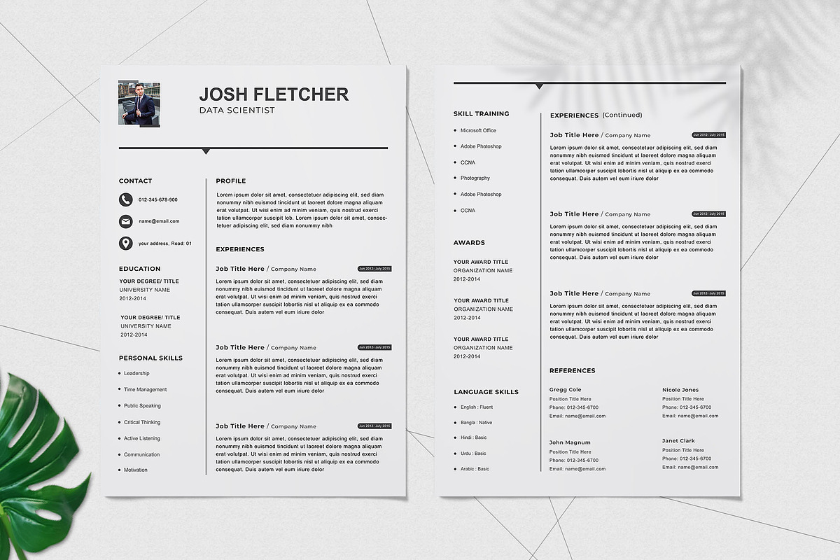 Clean Resume Design Template, a Resume Template by Graphic Template (Photo 3 of 3)