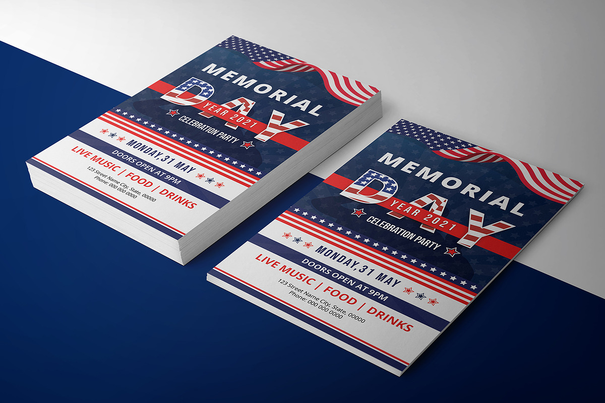US Memorial Day Flyer, a Flyer Template by Template Shop