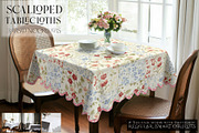 Square Scalloped Tablecloths, a Household Mockup by mock-ups (Thumbnail 1 of 9)