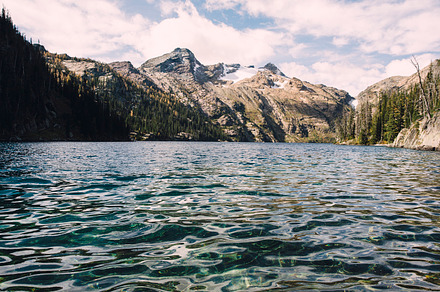 Mountain lake stock photo containing mountain lake and color photo