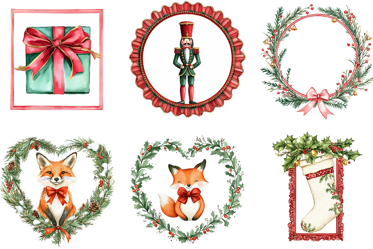 Preppy Christmas Frame PNG, a Seasonal Illustration by Designking (Photo 4 of 4)