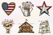 Rustic 4th of July Clipart, an Illustration by CreationArt (Thumbnail 2 of 5)