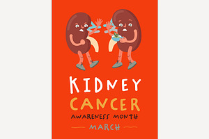 March is kidney cancer and renal, a Healthcare Illustration by Anna's Shop